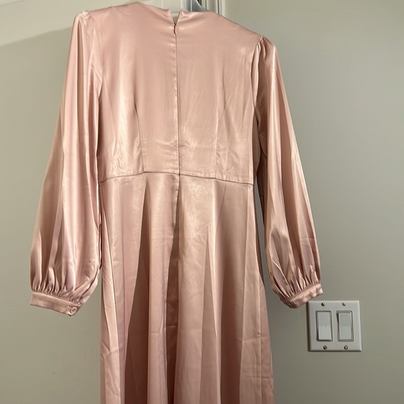NWT Pink Satin Maxi Dress - Picture 1 of 4